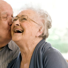 Couple enjoying stay at nursing home